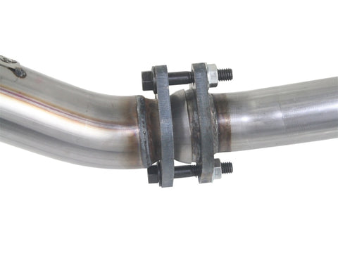 aFe Twisted Steel Delete Down-Pipe and Y-Pipe 2 to 2-1/2in Alum Steel Exhaust 12-16 Jeep Wrangler - 48-06210