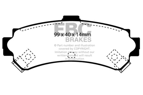 EBC 95-97 Nissan Sentra 1.6 Yellowstuff Rear Brake Pads - DP41067R