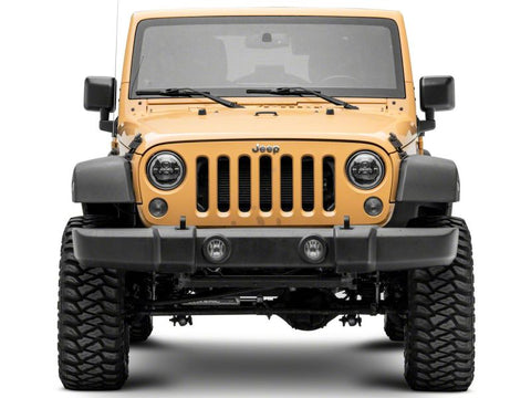 Raxiom 07-18 Jeep Wrangler JK Axial 7-In LED Headlights w/ DRL Turn Signals- Blk Housing (Clear) - J173078
