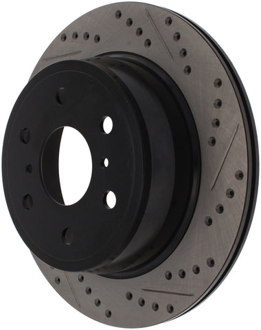 StopTech 05-10 GMC Sierra (w/ Rear Drum) / 07-09 GMC Yukon Rear Right Slotted & Drilled Rotor - 127.66065R
