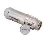 NRG 700 Series M12 X 1.25 Steel Lug Nut w/Dust Cap Cover Set 21 Pc w/Locks & Lock Socket - Silver - LN-LS710SL-21