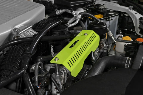 PERRIN 22-23 Subaru WRX Pulley Cover (Short Version - Works w/AOS System) - Neon Yellow - PSP-ENG-154NY