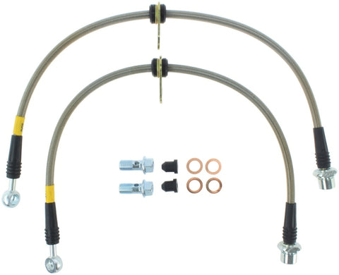 StopTech 02-12 Toyota Camry Coupe/Sedan / 04-08 Solara Front Stainless Steel Brake Lines - 950.44015