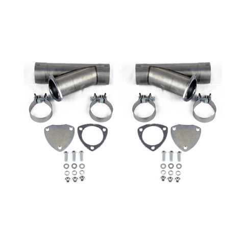 Granatelli 2.25in Aluminized Mild Steel Manual Dual Exhaust Cutout w/Slip Fit & Band Clamps - 304522D