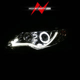 ANZO 2012-2013 Toyota Camry Projector Headlights w/ Halo Chrome - 121513