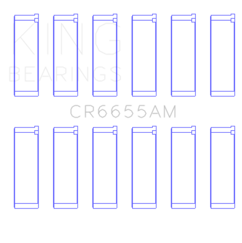 King Mazda JE39 (Size STD)  Connecting Rod Bearings Set (6 Pairs) - CR6655AM