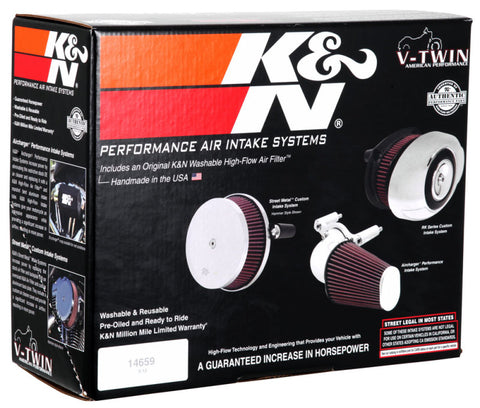 K&N 00-16 Harley Davidson Street Metal Intake System Flare Black - RK-3932B