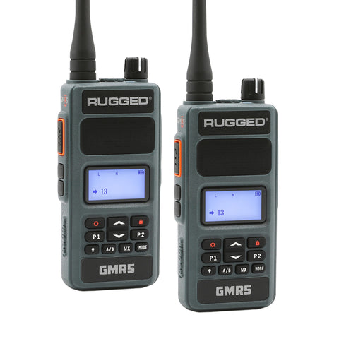 Rugged Radios GMR5-X - 5W GMRS Handheld Radio - Waterproof w/ XL Battery - 2 Pack - GMR5-X-2-PACK