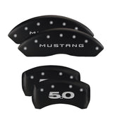 MGP 4 Caliper Covers Engraved Front 2015/Mustang Engraved Rear 2015/Bar & Pony Black fnsh silver ch - 10200SMB2BK