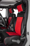 PRP 11-12 Jeep Wrangler JK Front Seat Covers/2 door or 4 door (Pair) - Black/Red - B019-05