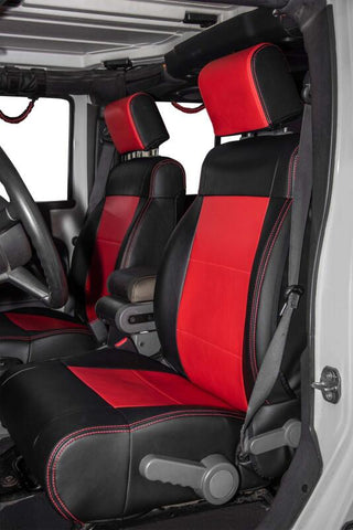 PRP 11-12 Jeep Wrangler JK Front Seat Covers/2 door or 4 door (Pair) - Black/Red - B019-05
