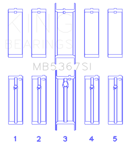 King GMC 2.4L (146cu) I4 Ecotec Main Bearing Set - MB5367SI