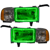 Oracle 94-02 Dodge Ram Pre-Assembled Halo Headlights - ColorSHIFT w/ 2.0 Controller - 8167-333