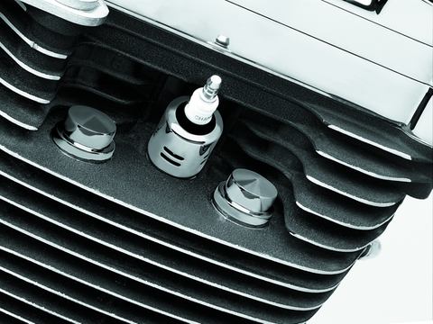 Kuryakyn Head Bolt Covers Peaked 87-Up Big Twin Chrome - 8106