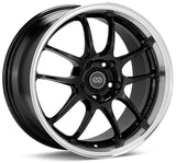 Enkei PF01SS 17x8 5x114.3 50mm Offset 75mm Bore Diameter Gloss Black w/ Machined Lip - 460-780-6550BKM