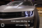 Diode Dynamics 12-15 Chevrolet Camaro DRL Fog Kit ZL1 Stage 2 (P13W HP48/H11 SLF White) - DD0424