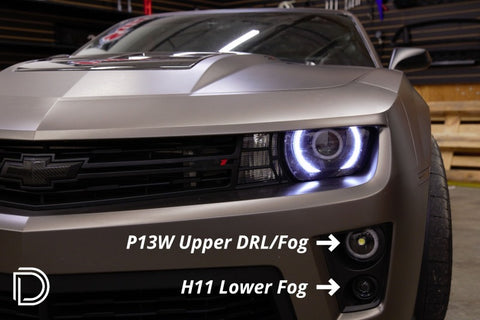 Diode Dynamics 12-15 Chevrolet Camaro DRL Fog Kit ZL1 Stage 2 (P13W HP48/H11 SLF White) - DD0424