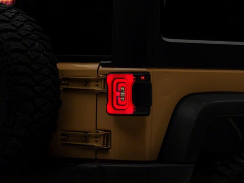Raxiom 07-18 Jeep Wrangler JK Axial Series Carver LED Tail Lights- Blk Housing (Smoked Lens) - J164241