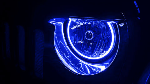 Oracle Jeep Wrangler JK 07-17 LED Waterproof Halo Kit - ColorSHIFT w/ Simple Controller - 3943-504