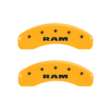 MGP 4 Caliper Covers Engraved Front & Rear RAM Yellow finish black ch - 55001SRAMYL
