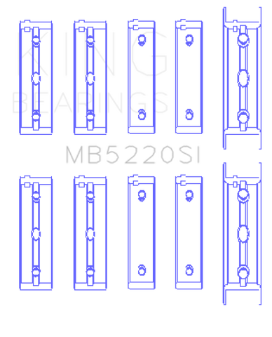 King Engine Bearings Subaru Ej20/Ej22/Ej25 (Incl. Turbo) (Size +0.75mm) Main Bearing Set - MB5220SI0.75