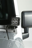 Rugged Ridge 07-18 Jeep Wrangler JK Textured Black Windshield Aux. Light Mounting Brackets - 11027.04