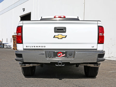aFe Gemini XV 3in 304SS CB Exhaust w/ Cutout 14-19 GM Trucks 4.3/5.3L w/ Pol Tips - CrewCab/Extended - 49-34132-P