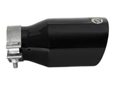 aFe MACH Force-Xp Univ 304 SS Double-Wall Clamp-On Exhaust Tip - Black - 3in Inlet - 4.5in Outlet - 49T30454-B092