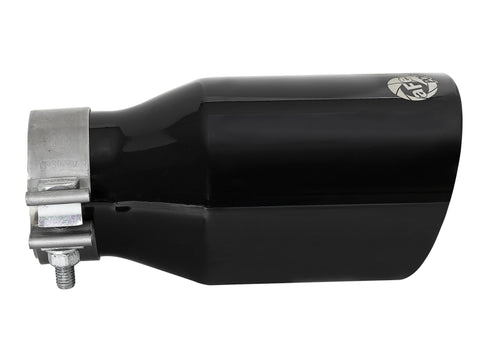 aFe MACH Force-Xp Univ 304 SS Double-Wall Clamp-On Exhaust Tip - Black - 3in Inlet - 4.5in Outlet - 49T30454-B092