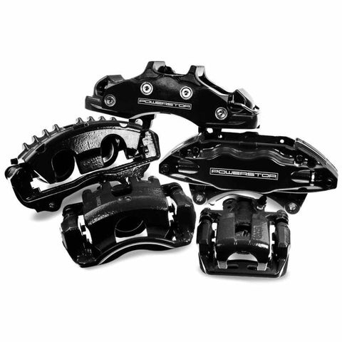 Power Stop 11-18 Ram 1500 Front Black Calipers - Pair (w/Bracket) - S5054BLK