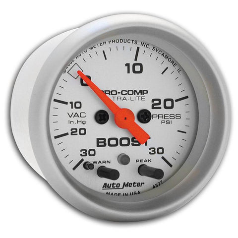 Autometer Ultra-Lite 52mm 30 PSI Electronic Boost Gauge - 4377