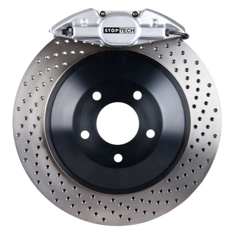 StopTech 95-02 Nissan Skyline Rear BBK w/ Silver ST-22 Calipers Drilled 355X32mm Rotors/Pads/SS Line - 83.645.0027.62