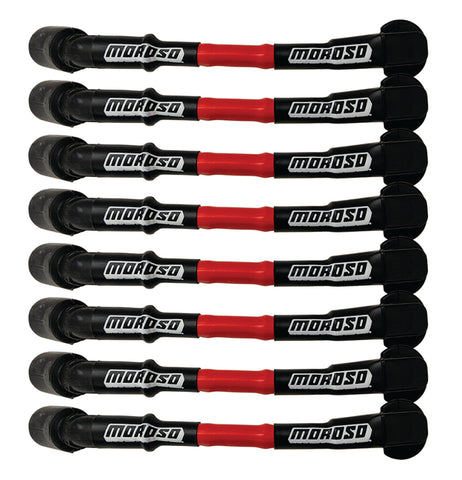 Moroso 9.75in Long Coil On Plug Sleeved Ultra Spark Plug Wire Set - Red - 52532