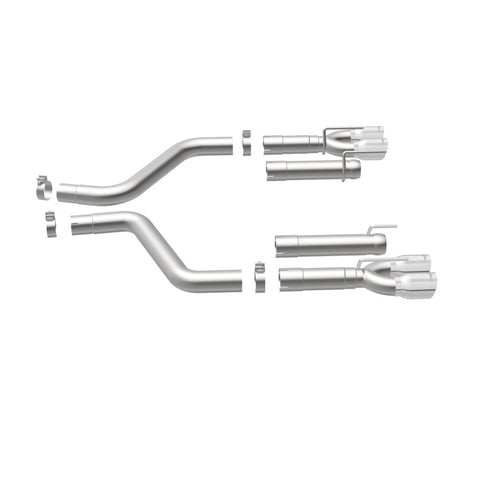 MagnaFlow Axle-Back, SS, 3in, Quad Split Rear 3.5 Tips 2015 Dodge Challenger incl SRT Hellcat - 19206