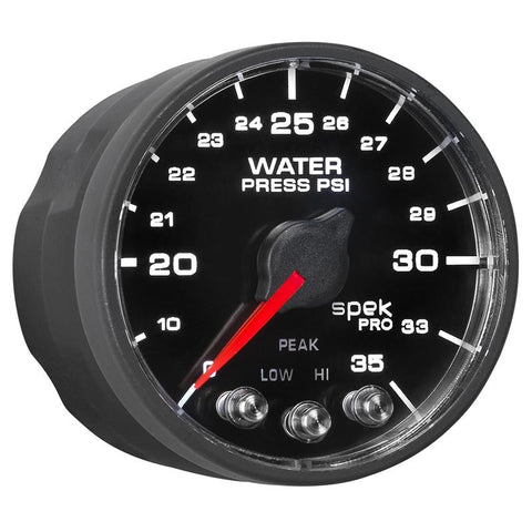 Autometer Spek-Pro - Nascar 2-1/16in Water Press 0- 35 psi Bfb Sp - P543328-N1