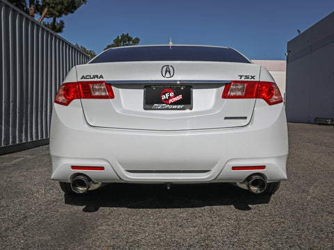 aFe 09-14 Acura TSX L4 2.4L Takeda 2-1/2in to 2-1/4in 304 SS Cat-Back Exhaust System w/ CF Tips - 49-36629-C