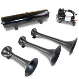 Kleinn Triple Black Horn Kit w/150 PSI Waterproof 3.0 gal Air Tank - HK9 Slimline