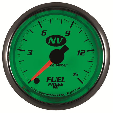 AutoMeter Gauge Fuel Pressure 2-1/16in. 15PSI Digital Stepper Motor NV - 7362