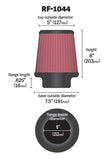 K&N Round Tapered Universal Air Filter 6 inch Flange 7.5 inch Base 5 inch Top 8 inch Height - RF-1044