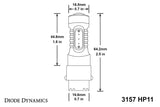 Diode Dynamics 3157 LED Bulb HP11 LED - Red (Single) - DD0051S