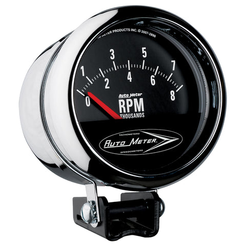 Autometer Traditional Chrome 3-3/4in 8k w/ Retro Short Sweep Tachometer - 2897