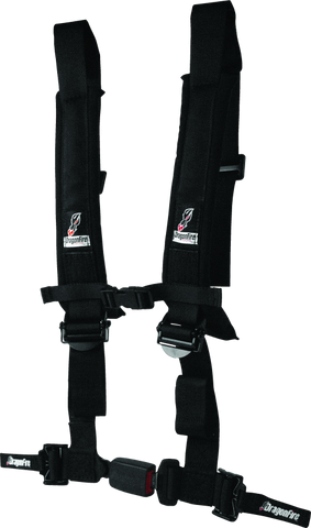 DragonFire Racing Harness H-Style- 4-Point- EZ-Adjust- 2in Buckle- Black - 522044