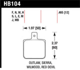 Hawk Sierra/Outlaw/Wilwood HP+ Street Brake Pads - HB104N.485
