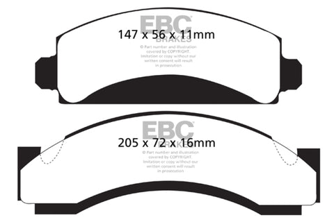 EBC 74-80 Chevrolet C30 (JB8) Yellowstuff Front Brake Pads - DP41241R