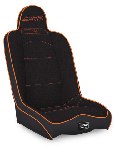 PRP Daily Driver High Back Suspension Seat- Black/Orange Tweed - A140110-50-207