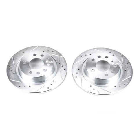Power Stop 03-11 Saab 9-3 Rear Evolution Drilled & Slotted Rotors - Pair - EBR679XPR