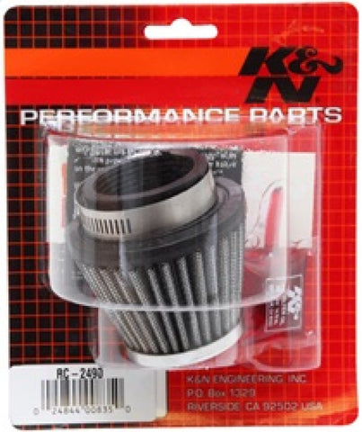 K&N Universal Chrome Filter - Round Tapered - 3in Base OD x 2in Top OD x 2.375in H - RC-2490