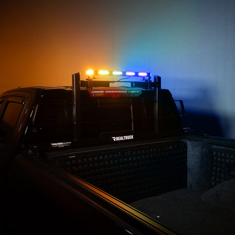 Putco 24In Universal 24In Tri Color Hornet Light (Amber/Blue/White) - LED Stealth Rooftop Strobe Bar - 950224