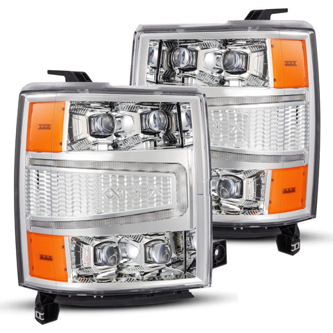 AlphaRex 04-15 Chevy 1500HD NOVA-Series LED Proj Headlights Chrome w/Activ Light/Seq Signal & SB DRL - 880240