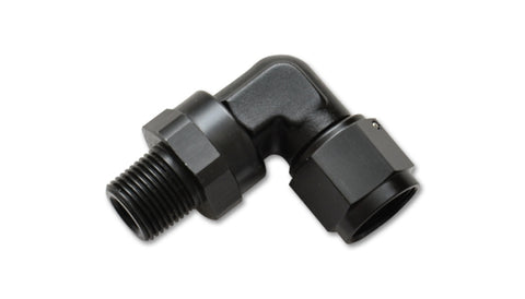 Vibrant -8AN to 1/2in NPT Female Swivel 90 Degree Adapter Fitting - 11388
